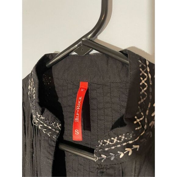 Alp N Rock Black Button Down Henley Shirt Small - Picture 4 of 7